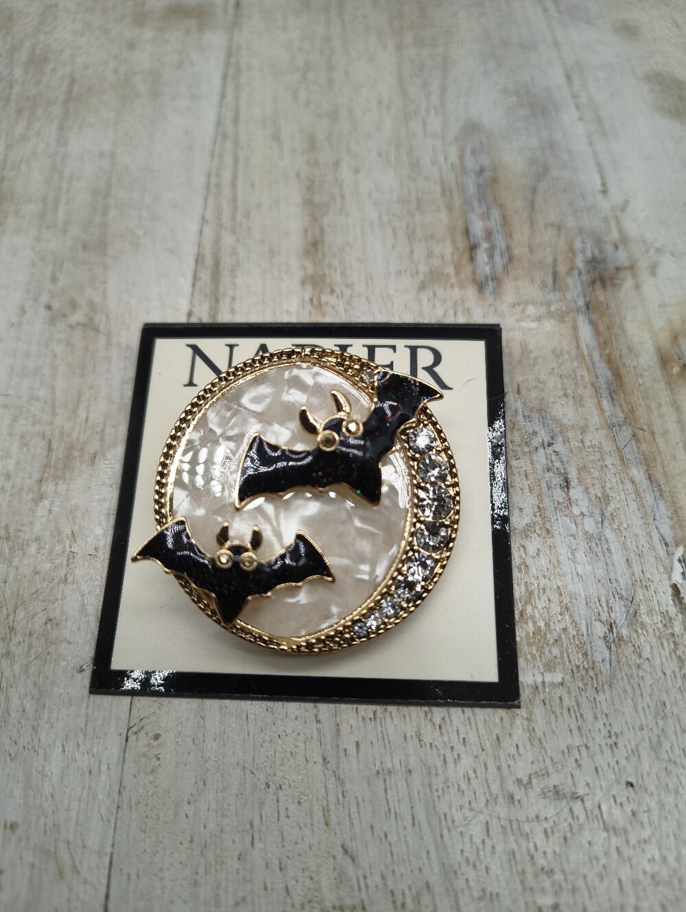Napier Halloween Bats/Moon Pin